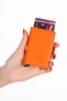 Orange Leather Automatic Card Anti-Shooting Aluminum Double Mechanism Card Holder and Wallet - 5