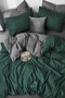 Duvet Cover Set with Fitted Sheet Double Military Green
