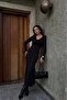 Women's Black Reverse Stitching Dress 1007-4773 - 4