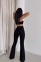 Flare Fit High Waist Flare Leg Women's Black Jean Pants - 2