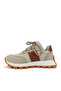 Beige-Tan Color Lace-Up Flat Sole Women's Sneakers - 3