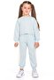 Mint Color Girl's Tracksuit Set with Bow Accessory - 2