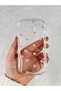 Compatible with iPhone 15 - Transparent, Rugged, Shock-Absorbing Camera Protruding Tiny Heart Pattern Poly Case - 2