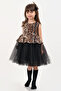 Leopard Patterned Special Imported Fabric Transparent Sequin Embroidered Six Black Tutu Skirt Girls' Dress - 6
