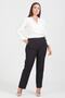 Women's Black Pocketed Classic Trousers 65N12024