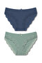 2 Pack Cotton Leg Lace Detailed Slip Women's Panties