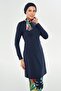 Maresiva Hana Long Sleeve Full Covered Hijab Swimsuit 2114-25 Dark Navy Blue - 5