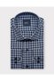 Men's Regular Fit Plaid Navy Blue Shirt 3502L