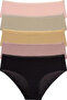 100% Cotton Mixed Color Lace Embroidered Baton Panty 6 Pack - 3