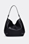 Black Genuine Suede Casual Women's Shoulder Bag - Tote - 3
