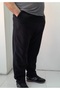 Black Pocket Elastic Waist Placket Knitted Men's Bottom Tracksuit Pants - 5