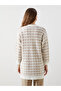 Brown V-Neck Patterned Women's Knitwear Cardigan - 4