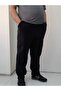 Black Pocket Elastic Waist Placket Knitted Men's Bottom Tracksuit Pants - 3