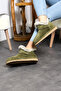 Mini Khaki Suede Leather Ankle Boots with Real Fur Inside Flat Sole Women's Boots - 7