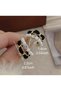 Moon Home Collection Black Luxury Velvet Pearl Detailed Hoop Daily Use Women's Earrings - 2