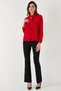 Standard Fit Rhinestone Button Scarf Collar Long Sleeve Shirt Shirt 611Go00333 - 3