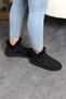 Mini Black Suede Leather Ankle Boots with Real Fur Inside Flat Sole Women's Boots - 3