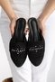 Women's Woven Straw Slipper Closed Toe Lace Stone Detail Elegant Summer Home Beach Holiday Slipper - 3