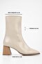 Women's Talve Beige Shiny Blunt Toe Heeled Boots - 2