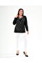 Women's Silver Stone V-Neck Straight Sleeve Black Blouse - 2