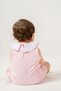 Organic Sweet Newborn Baby Girl Romper with Ruffle Collar Detail and Snap Closure - 4