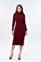 Turtleneck Midi Length Ribbed Cotton Dress