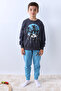 Boy's Tracksuit Set Palm Printed Ribbed 4 Seasons Cycling Collar F13 - 3