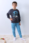 Boy's Tracksuit Set Palm Printed Ribbed 4 Seasons Cycling Collar F13