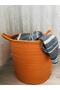 25X25 Wicker Toy Basket - Multi-Purpose Organizer, Flower Pot Orange - 3