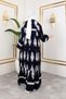 Women's Modest Clothing Button-Front Stand Collar and Plus Size Balloon Sleeve Woven Viscose Dress - 2
