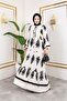 Women's Modest Clothing Button-Front Stand Collar and Plus Size Balloon Sleeve Woven Viscose Dress - 8