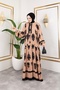 Women's Modest Clothing Button-Front Stand Collar and Plus Size Balloon Sleeve Woven Viscose Dress - 6