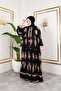 Women's Modest Clothing Button-Front Stand Collar and Plus Size Balloon Sleeve Woven Viscose Dress - 8
