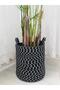 Wicker Basket, Toy Basket, Multi-Purpose Organizer, Plant Pot, 25 X 25, Black and White. - 3