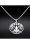 Fashion Stainless Steel Tree of Life Meditation Buddha Yoga Necklace Unisex Trendy Personality Gift - 3