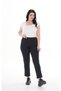 Women's High Waist Recovery Original Diving Fabric Straight Black Pants - 2