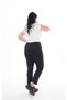 Women's High Waist Recovery Original Diving Fabric Straight Black Pants - 4