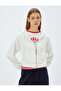 Long Sleeve Crop Hooded Zipper Sweatshirt with Pockets - 3