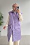 Pocket Detail Quilted Hijab Vest - Lilac