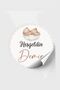 Sleepy Bear Baby Tag, Baby Shower, Birthday, Welcome Tag 4X4 cm 96 Pieces - 2