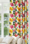 Flower Patterned Digital Printed Background Curtain. Satin Fabric Single Wing