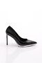 Women's Pointed Toe Heeled Shoes Black Patent Leather 66292859