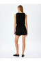 Sleeveless Shorts Jumpsuit with Slim Fit Accessory Detail - 4