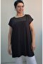 Coming Low Sleeve Combed Cotton Viscose T-Shirt in Black Front and Back Route Tulle Detailed Size Whole