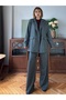 Padded Blazer Daddy Jacket-Cotton Trousers Double Set
