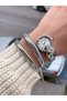 Steel Cord Stone Detail Snake Model Women's Wristwatch with 2 Years Warranty 3 Atm Waterproof - 3