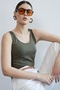 2026 Model Compact Cotton Elastane Long Women's Tank Top - Thick Strap