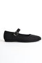 Women's Strappy Oval Toe Casual Ballet Flats Laura Black - 3