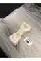 Veil, 1.5 Meters Wide / 1.5 Meters Long with Pearl Bow – Wedding Dress Accessory, Wedding Veil, Bridal Veil - 3