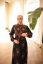 Women's Hijab Authentic Patterned Belted Viscose Dress - 4